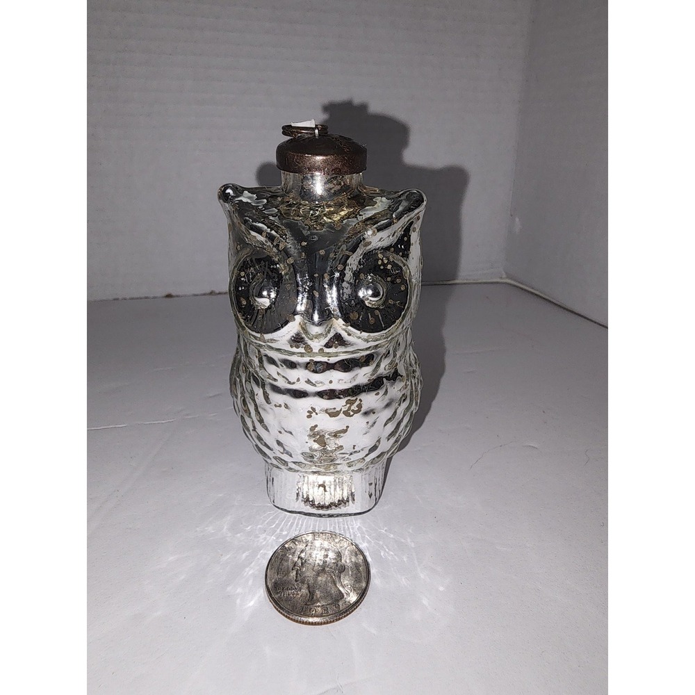 Owl Reproduction Mercury Glass Owl Christmas‎ Tree Ornament